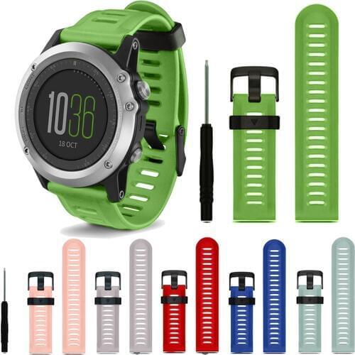 Soft Silicone Watchband for Garmin Fenix 5 Silicone Band 26mm Strap for Garmin Fenix 5X 3 3HR Band 26mm Watch Strap with tool