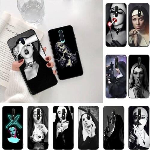 Sister Nun Girl Smoking Phone Case For Oppo A5 A9 2020 Reno2 z Renoace 3pro A73S A71 F11