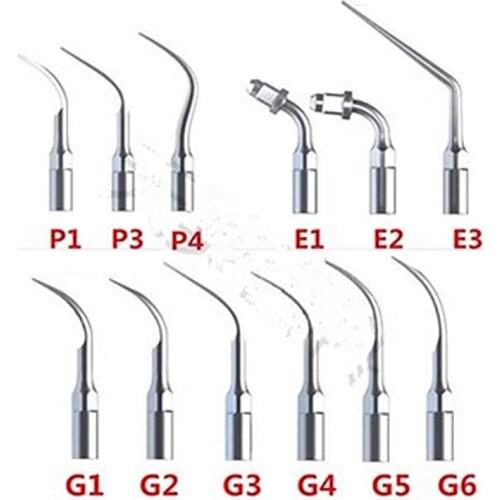 5pcs G1,G2,G3,G4,P1,P3 Dental Scaler Tips Fit EMS Woodpecker Ultrasonic Scaler Handpiece Dental Ultrasonic Scaler Scaling Tip