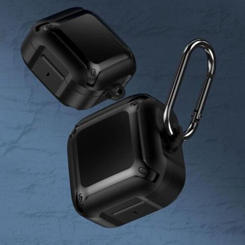 TPU PC Detachable Bluetooth Earphone Protective Cover with Hanging Buckle Storage Case for Samsung Galaxy Buds Live/Pro