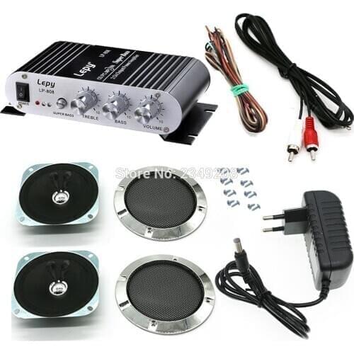 2x20W HIVI Stereo Amplifier EU Power Adapter 4 Inch Speaker Grill For Home Audio Arcade Cabinet Game Machines DIY Kit