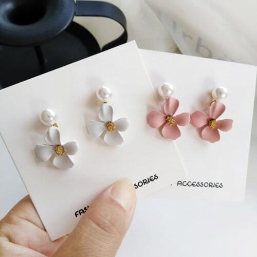 S925 needle New Cute flower Drop Dangle Earrings For Women Korean Fashion Summer Style Floral Earrings Party Wedding Jewelry