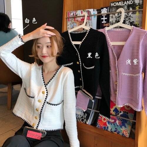 Woman Sweaters Cardigan Gas V-neck Sweater Coat Female Online Influencer Winter Outerwear Long Sleeve Top Sweater Cardigan