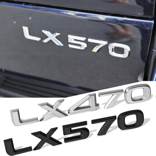 Car Rear Tail Trunk Badge Nameplate Label LX470 LX570 Sticker Black Silver For Lexus Tailgate Letters Logo Auto Accessories