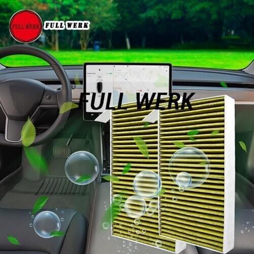 1 Pair Car Air Conditioning Filter with Activated Carbon for Tesla Model 3 Accessories