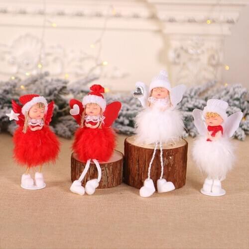 1pc Cartoon Cute Christmas Angel Girl Doll Toy Decoration Home Xmas New Year Table Decor Christmas Tree Pendants Ornaments