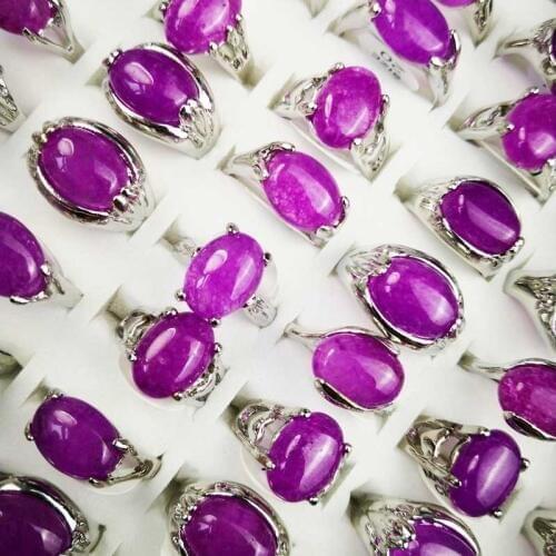 100pcs wholesale jewelry lots ring silver plated stone rings for women fashion bulks packs free shipping BL022