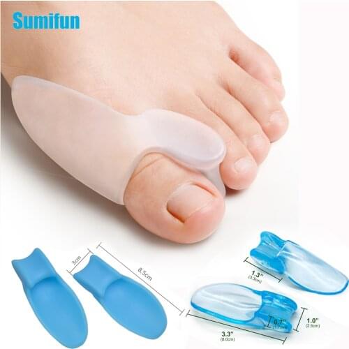 2pcs Silicone Gel Toe Separator Hallux Valgus Spreader Overlapping Foot Pain Relief Corrector Thumb Cushion Concealer Protector