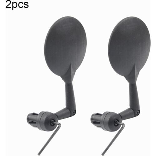 2pcs Bar End Bike Mirrors Mountain Road Rear 360 Dregree Rotating Adjustable Handlebar Mounted Plastic Convex Mirror For Cycling
