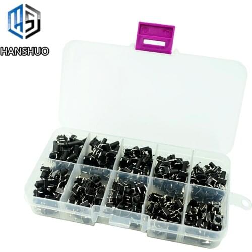 200PCS/Lot 10 models 200 pcs SMD Tactile Switch In Box Micro Switch Car remote control button switches