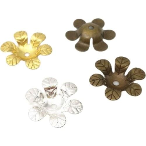 100 pieces/lot 13mm Flower Charms Copper Antique bronze/Silver color/Primary Colors Jewelry Components Making Findings B10003