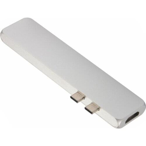 7-in-1 Dual USB Type-C Hub Multiport Card Reader 4K HDMI-compatible Adapter for MacBook Hub Cable Connector Ethernet Converter