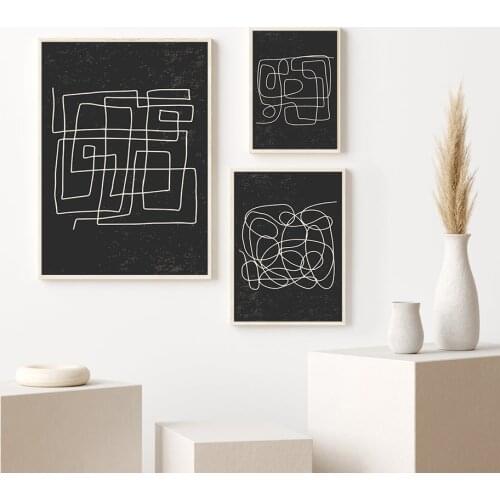 Abstract Line Art Poster Trendy Aesthetic Creative Wall Art Prints Canvas Painting Minimalist Interior Living Room Decoration
