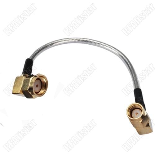 RP-SMA Male Right Angle to RP-SMA Male Plug RA RG402 RF Semi-Flexible 0.141" RG-402 Adapter Pigtail Cable 15cm/30cm/50cm/80cm/1M