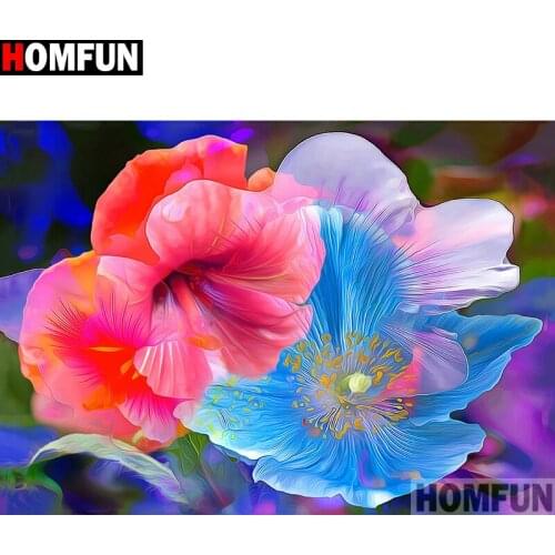 HOMFUN Full Square/Round Drill 5D DIY Diamond Painting "Blooming flower" 3D Embroidery Cross Stitch 5D Home Decor A13363