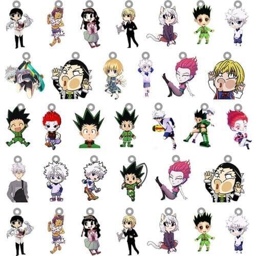 Anime HunterXHunter Epoxy Resin Charms GON FREECSS Killua Zoldyck Kurapika Leorio Paladinigh Acrylic Pendants Makings Jewelry