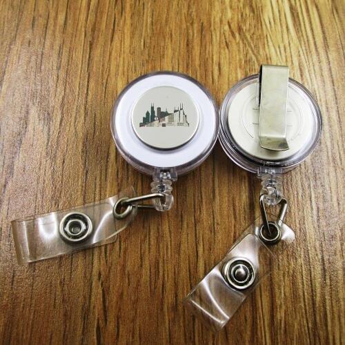 Chicago Skyline ID Badge Reel for Docter Nurse Teacher Student retractable recoil id badge holder work fun