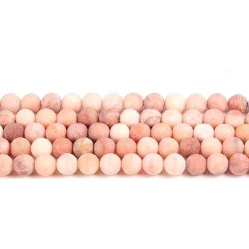 Natural semi precious stone beads Frosting Pink aventurine Making bracelet, necklace and earrings for DIY 4/6/8/10/12mm 38cm