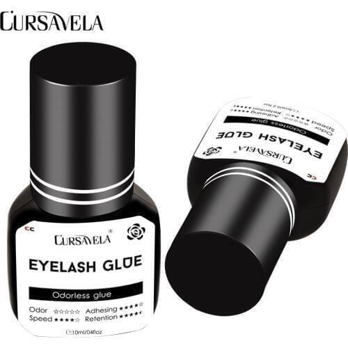 CURSAVELA Profession Extension Eyelashes Glues 5ML Black No Odor Strong Adhesive Quick Dry Low Irritation Makeup Lashes Glue