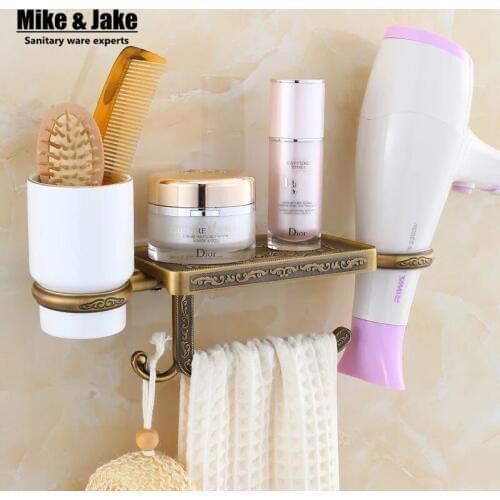 Antique bathroom paper phone holder with blower shelf bathroom Mobile phones towel rack toilet paper holder tissue boxes shelf