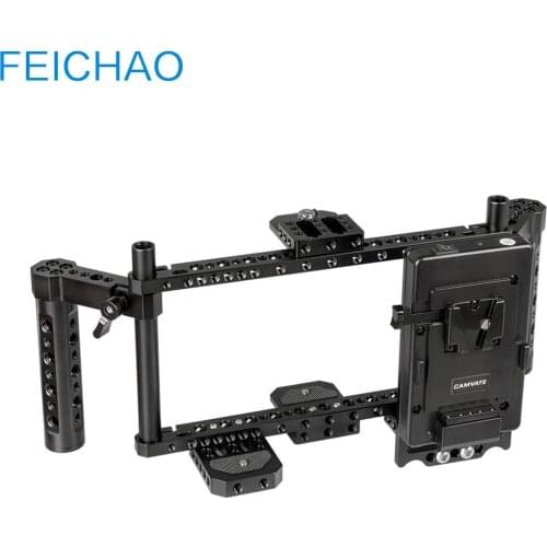 Dual Handle Grip Adjustable Camera Monitor Cage Rig 7" 6" 5" Support Bracket Kit Universal for SmallHD FeelWorld Atomos Destview