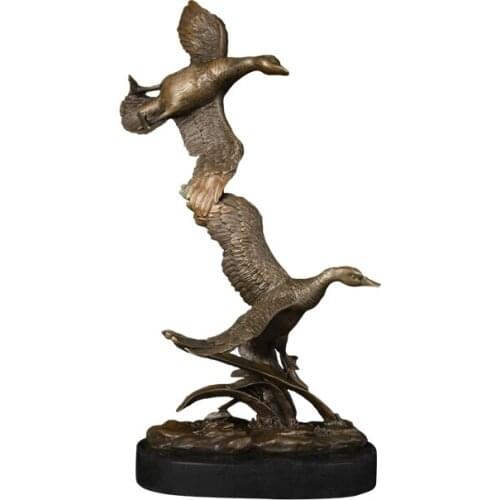 DW-091 Wild Animal Bird Bronze Art Ornament high quality bronze birds crane statue sculpture two swans birds figurines for House