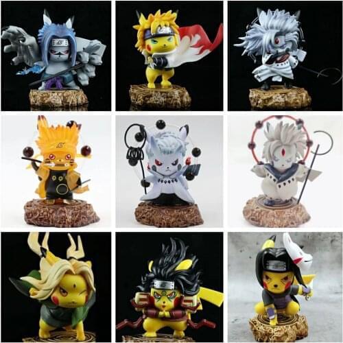 Anime Pokemon Pikachu Figure Hokage Model Dolls Toy Pikachu Collection Cosplay Naruto Figurine Statue Child Birthday Gift