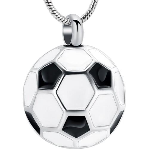IJD10749 Cremation Jewelry For Ashes Necklack Stainless Steel Soccer Ball Memorial Necklace For Men Fashion Mini
