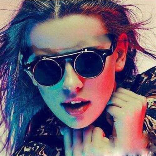 Classic Fashion Trendy Round Plastic Frame Women Sunglasses Retro Design Brand Sunglasses Men and Women Eyeglasses UV400