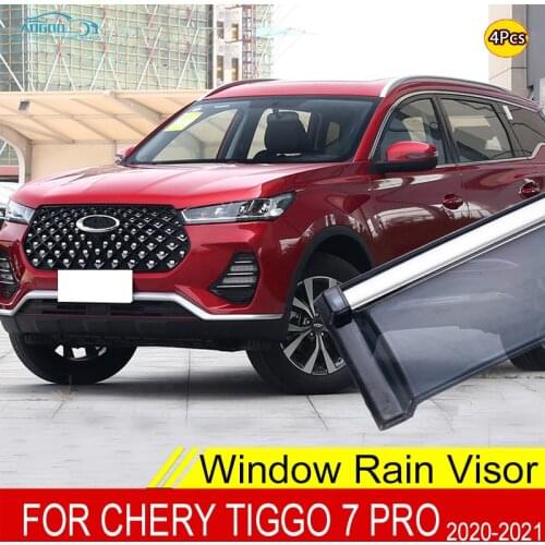 For Chery Tiggo 7 Pro 2020 2021 Window Visor Sun Rain Wind Deflector Awning Shield Vent Guard Shade Cover Trim Accessories