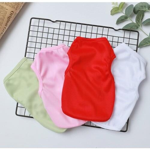 Summer Dogs Sweat Breathe Solid Color Pet T-shirt Clothes Puppy Kitten Clothing Pet Apparel For Pug Teddy Bichon XS/S/M/L/XL/XXL
