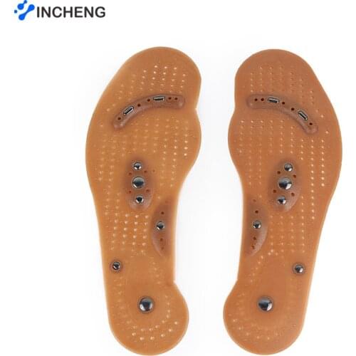 Magnetic Therapy Slimming Insoles for Weight Loss Foot Massage Health Care Shoes Mat Pad Brown Acupuncture Sole