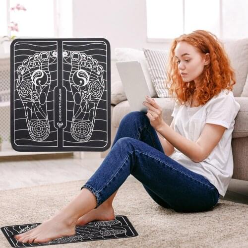 Foot Massager Mat Electric EMS Foot Massager ABS Physiotherapy Foot Vibrator Feet Muscle Stimulator Relax Healthy Care Unisex