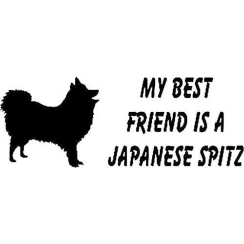 My best friend is a japanese spitz Car Sticker Dog Lover Decor Removable Black/silver AL469