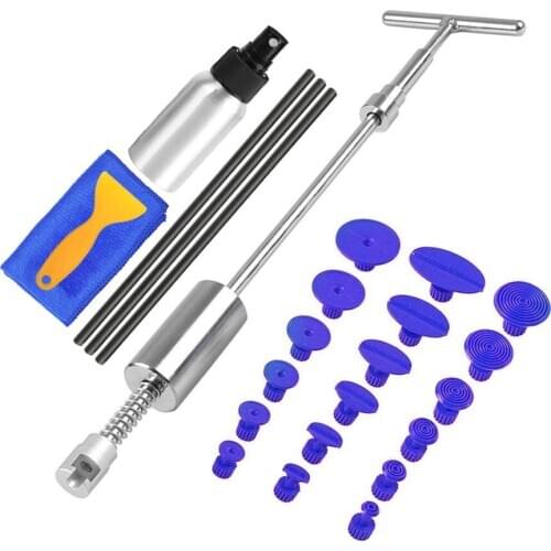 Car Paintless Dent Removal Tool Kit Dent Repair Puller Kit Slide Reverse Hammer Glue Tabs Suction Cups For Hail Kit