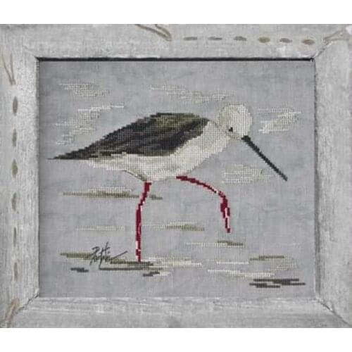 Counted Cross Stitch Kit Echasse Blanche White Stilt Seagull Mouette Sea Bird in the Beach Cormorant Birds