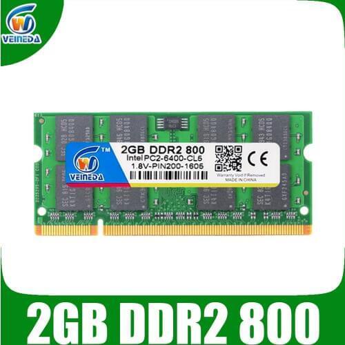 VEINEDA Sodimm DDR2 2GB 800 ddr2 notebook 2GB 667 for Intel amd mobo Support ram ddr2 Laptop 2gb pc533
