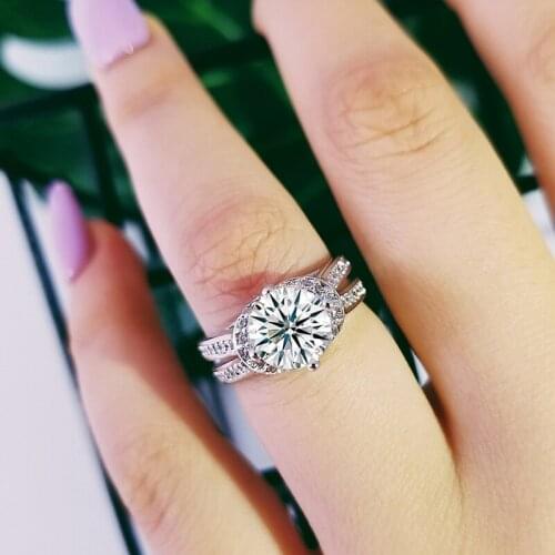 Solid new design Original New Fashion Silver Rings Wedding Band For Women finger design luxury finger wholesale Jewelry R4424