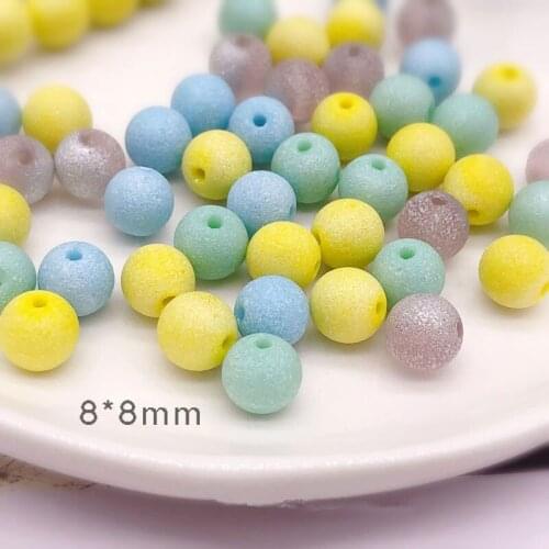 New style 100pcs/lot 8mm Imitation rock straight hole color glass beads diy jewelry earring/bracelet/necklace pendant accessory