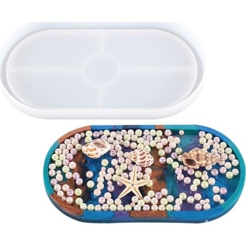 Oval Tray Epoxy Resin Mold Plate Dish Casting Silicone Mould DIY Crafts Jewelry Organizer Holder Making Tool