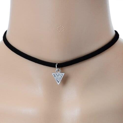New Fashion Jewelry Black Cloth Tattoo Choker Crystal Necklace Gift For Women Girl Simple Retro Gothic Velvet Necklace