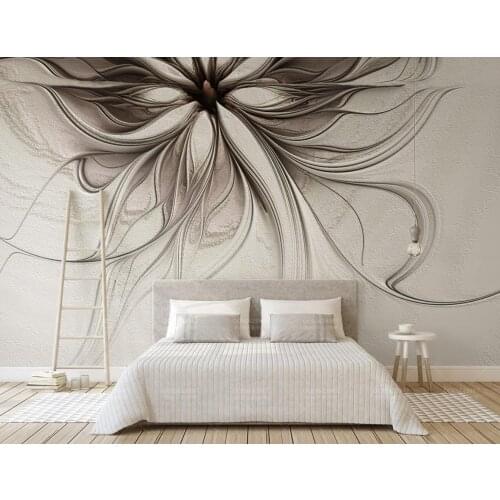 Custom wallpaper photo abstract flower embossed lines 3d stereo modern TV background wall murals home decoration 3d wallpaper