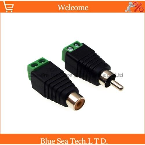 RCA male&female power Jack adapter Connector Plug,AV /DC monitor audio plug, RCA Solderless plug