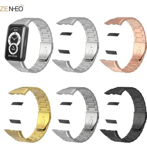 Metal Stainless Steel Classic WatchBand For Huawei Band 6 Strap Bracelet For Huawei Honor band 6 Watchband Replacement Accessory