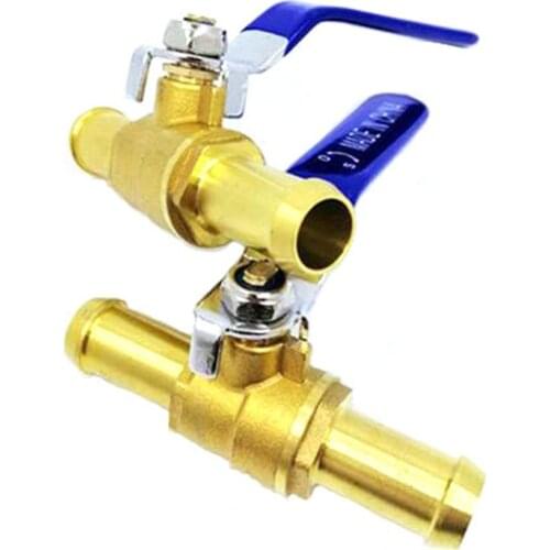 1Pc 16mm Air Conditioner Cooling Ball Valve Water Oil Gas Fuel Hose Barb Two Way Brass Shut Off Ball Valve Pipe Fitting