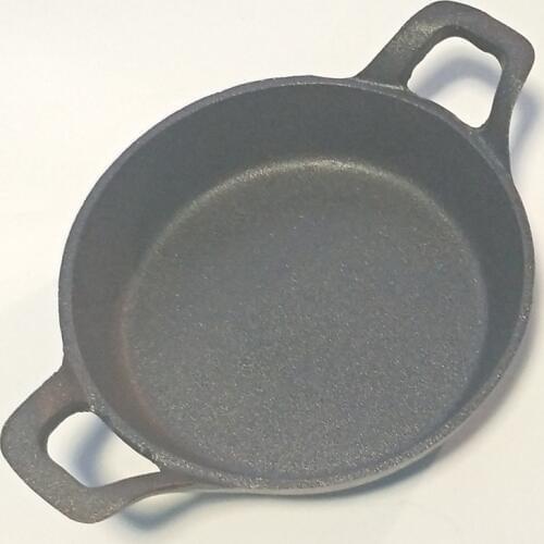 2019 Iron Mini Frying Pan-15/22.5cm Non-stick Double Handle Thickening Cast Iron Omelet Frying Pan Without Coating(Without Lid)