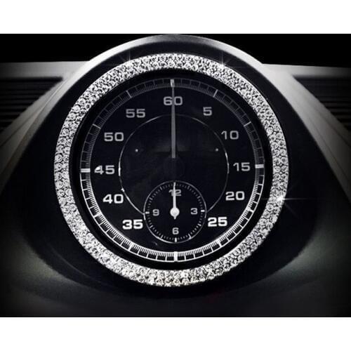 Alloy Car Compass Ring Sticker with Crystals Moulding Trims for Porsche Macan 2011 2012 2013 2014 2015 2016 2017 2018