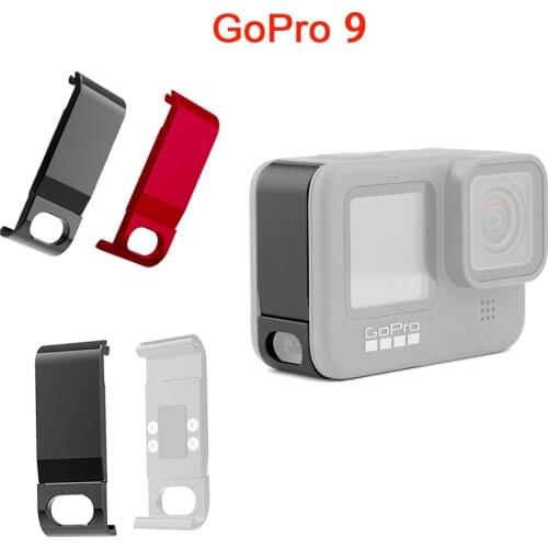 Sport Camera Rechargeable Side Protective Cover Metal for GoPro Hero 9 Sports Camera Dustproof Battery Lid Door Housing Case