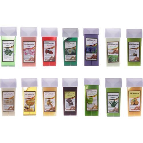 7 Scent 100g Roll On Hot Depilatory Wax Cartridge Waxing Hair Removal Hot Film Waxing for Bikini Full Body