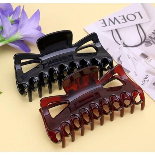 11cm Large Hair Clamps Claw Clip Lady Female Casual Big Barrette Crab Hair Claws Bath Hair Claw Ponytail Clip 2 Colors Hair Crab